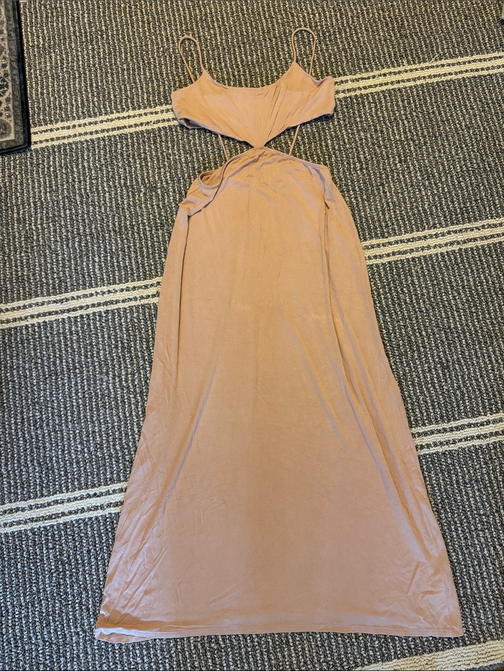 FP beach- Spaghetti Strap Cutout Maxi Dress - Blush